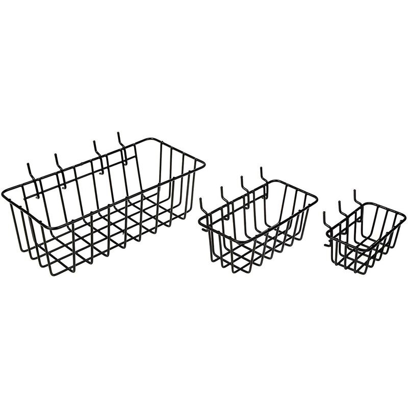 Wrought iron tool storage basket family storage metal basket,Pegboard Basket Set of 3: Default Title