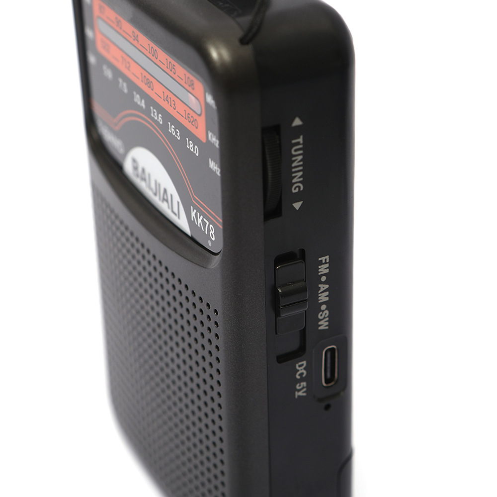 Nødradio sw/am/fm-radio teleskopantenne fullbølgebånd multifunksjonelle radioer innebygd høyttaler for utendørs bruk