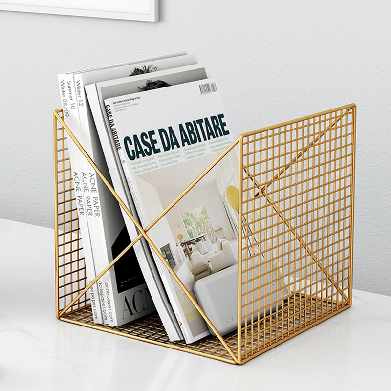 Iron Home Office Storage Supplies органайзер для косметии Metal Almacenamiento Oficina y Hogar 1 To 9 Grid Storage Box: Gold B 25X24X24CM