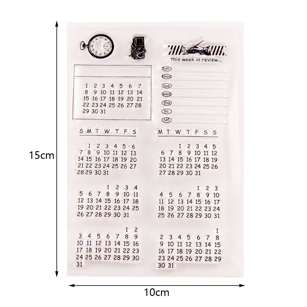 Alphabet Letters Calendar Transparent Clear Rubber Stamp Sheet Scrapbooking Photo Album Paper Card DIY Craft Album Diary Stamps: 02