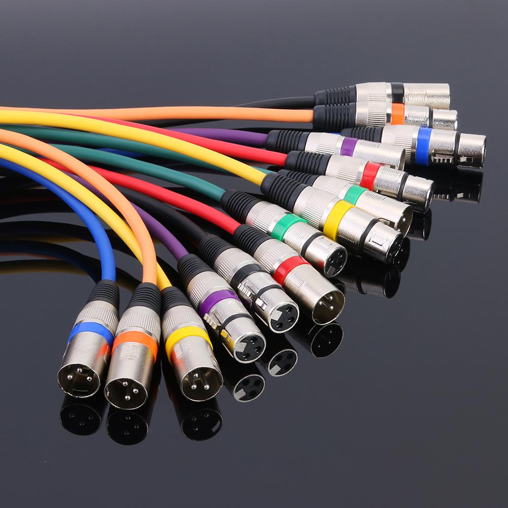 Zink-legierung stecker Bunte 5,9 ft DMX Bühne DJ Kabel XLR 3Pin Männlichen zu Weiblichen Stecker Draht verbindung von audio ausrüstung