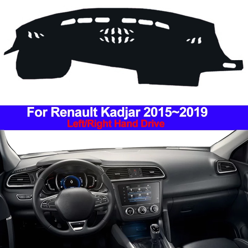 Cubierta de tablero de instrumentos de coche, alfombra Dashmat para tablero, cojín, capa, parasol, 2 capas, para Renault Kadjar , , ,
