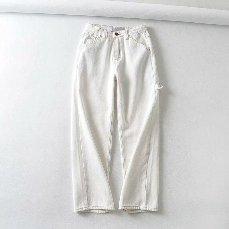 GOPLUS Jeans Woman Mom Jeans Summer Vintage Clothes Wide Leg Cargo Pants Jeans Femme Nouveau Spijkerbroeken Dames C10634: Beige / L