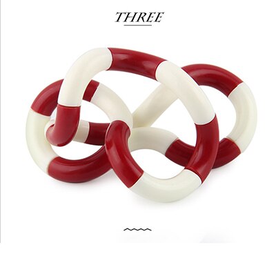 UainCube Stress Relief Fidget Roller Twist Finger Decompression Toy Torsion Ring Vent Toys for Children Kids Young Adult: Red White