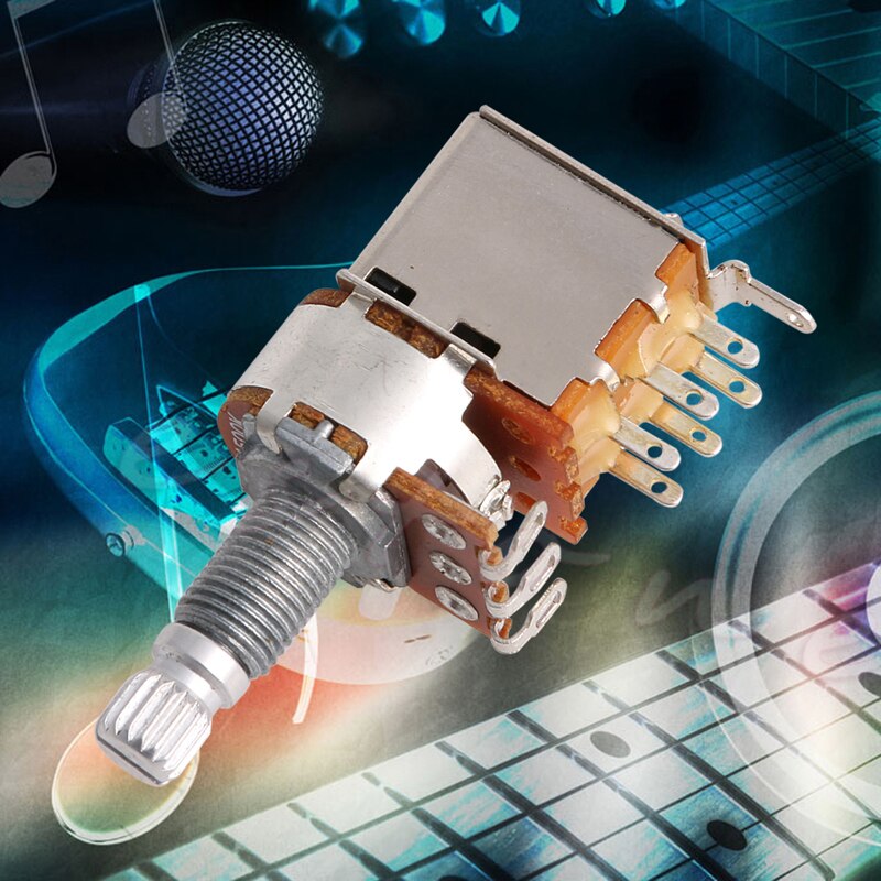 A500K Potentiometer Push Pull Switch Splined DPDT Pot Shaft18mm Electric Guitar Tone Volume Parts Guitar Parts &amp; Accessories