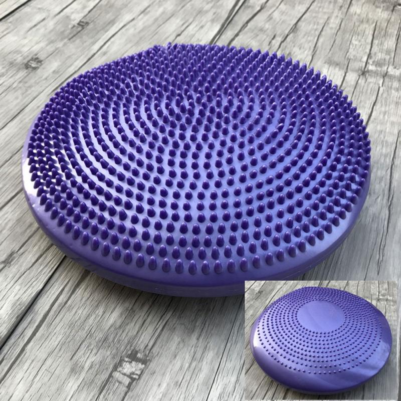 Yoga massage pude oppustelig balance pude wobble board med gratis pumpe fortykkelse anti-optøjer elastisk halvkugle ankelpude: Blå