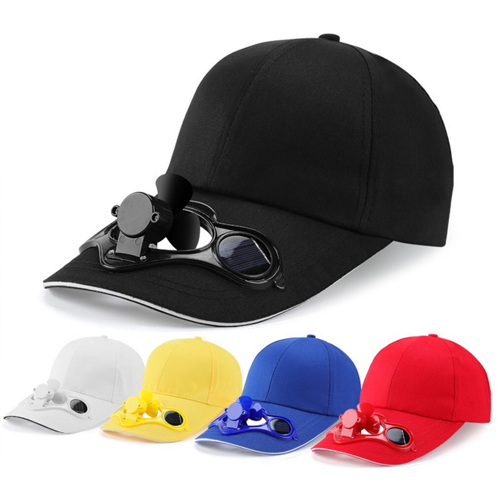 Solar Fan Cap Zonnebrandcrème Cap Fan Cooling Baseball Cap Katoen Geborduurde Satijnen Energiebesparende Ademend
