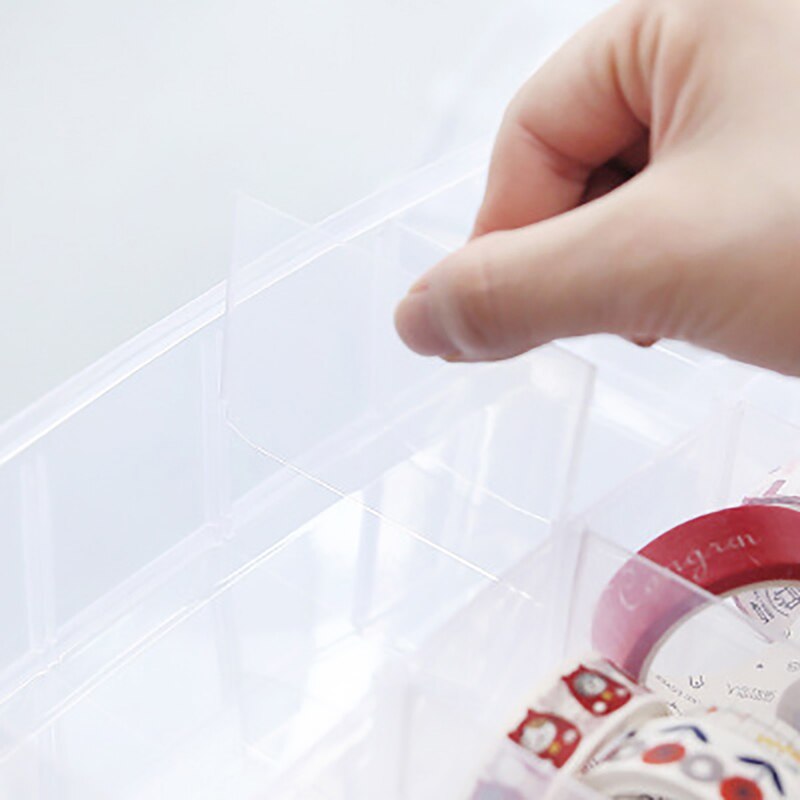 18/30 nät tre lager plast förvaringslåda barn diy scrapbooking brevpapper behållare transparent hantverk papper arrangör