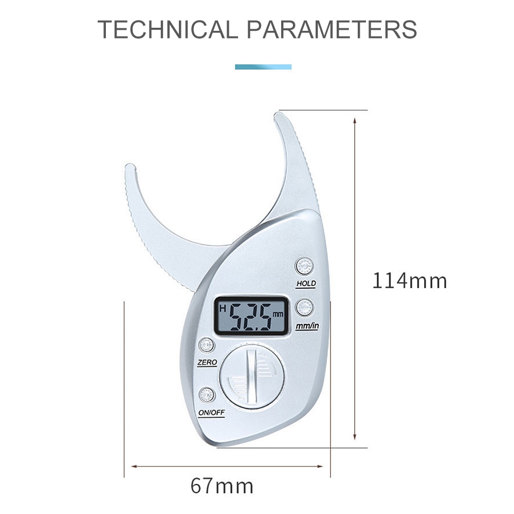 Pinzas para medir grasa corporal, analizador electrónico Digital, calibrador de grasa corporal, probador de piel muscular, Monitor de grasa corporal de 0 a 50mm