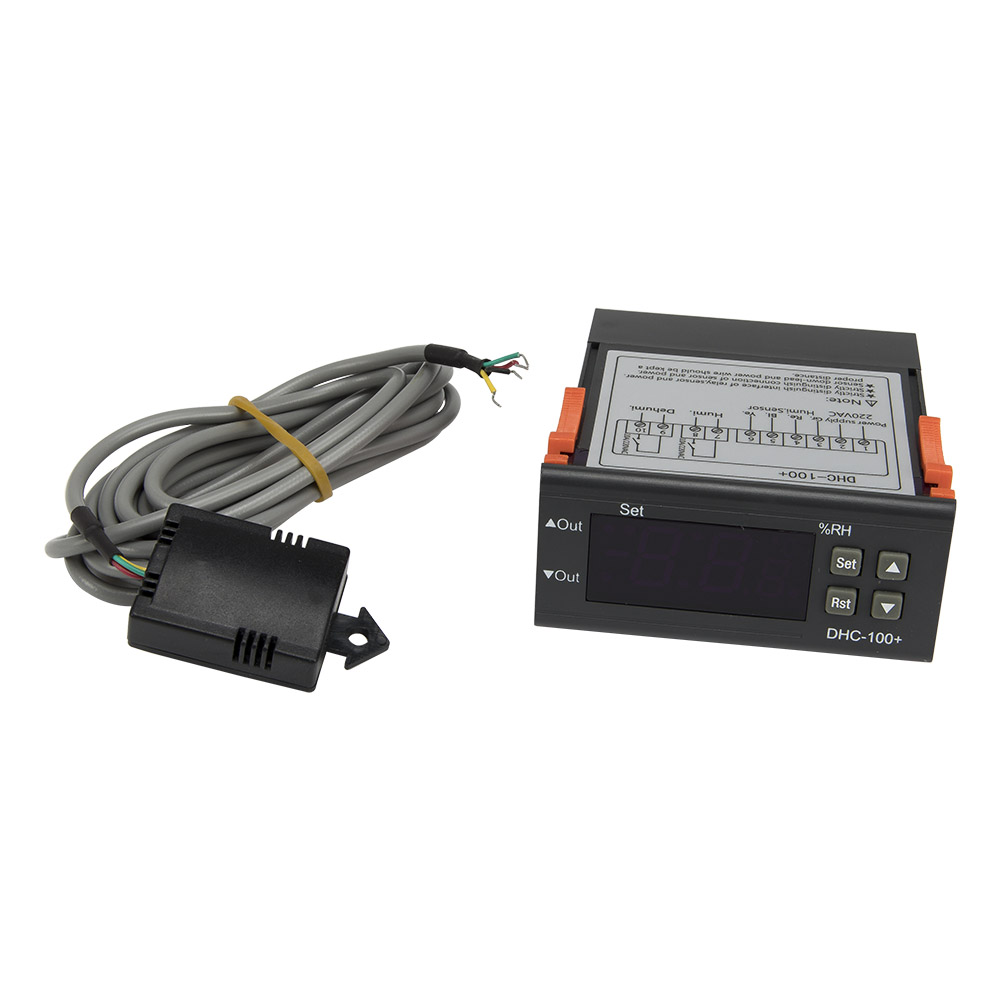DHC-100 + digitale feuchte controller mit 2m sensor 220VAC hygrostat meter AC 220V 110V AC/DC 24V 12V