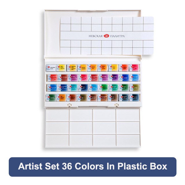 Conem Sonnet – peintures aquarelles russes nuits blanches solides, niveau étudiant/artiste 12/16/24/36 couleurs, peinture Pigments à l&#39;eau