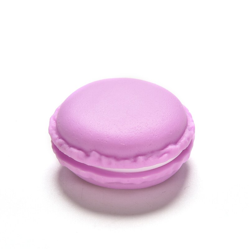 1pc söta godis dekoration klämma färg macaron mini förvaringsbox smyckeskrin pillerfodral födelsedag: Lila