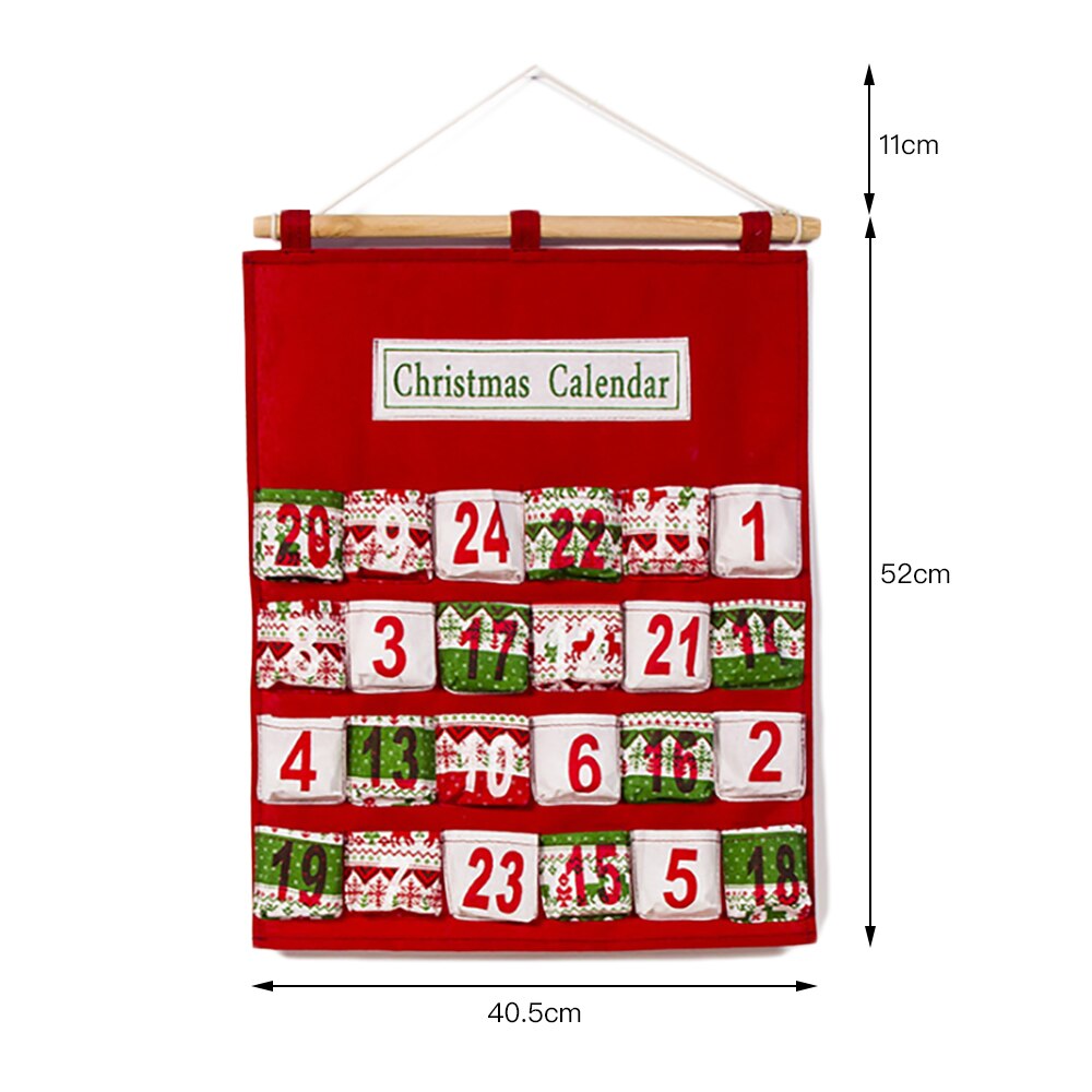 Jul adventskalender nedräkningskalender godisförvaringssäck för hushållskök restauranginredning jul