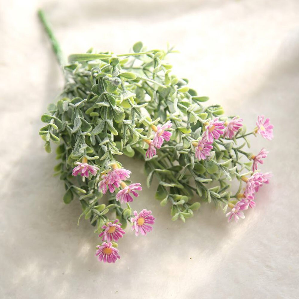 Landelijk Style Bloemen Plastic Kunstmatige Kleine Daisy Bloem voor Bruiloft Bruid Bedrijf Nep Bloemen Boeket Huis Tuin: Rose Red