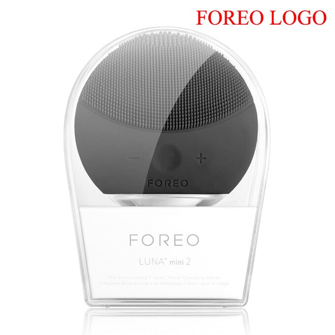 Foreo Mini 2 Limpieza Gesichts FOREO Elektrische Gesicht Reinigung Pinsel Mit Tragbaren Kasten,USB-Ladung, ccept: Schwarz