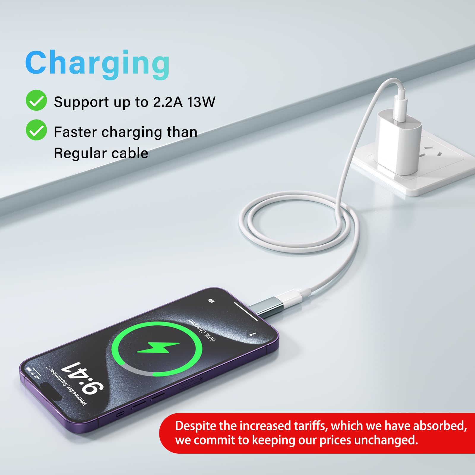 4PCS USB C to Lightning Adapter 15W Fast Charging & Data Sync Converter for iPhone iPad AirPods