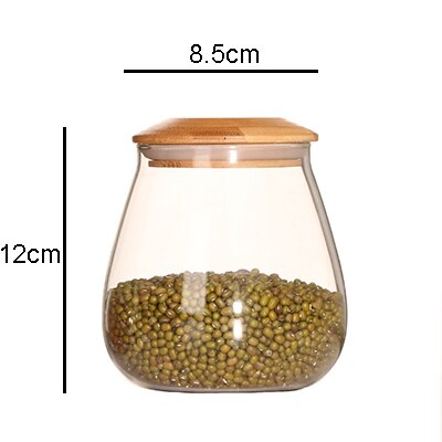 Køkken champignon form glas opbevaring flasker krukker diverse korn forseglede dåser mad opbevaring krukker teblad kaffebønner krukker: 800ml