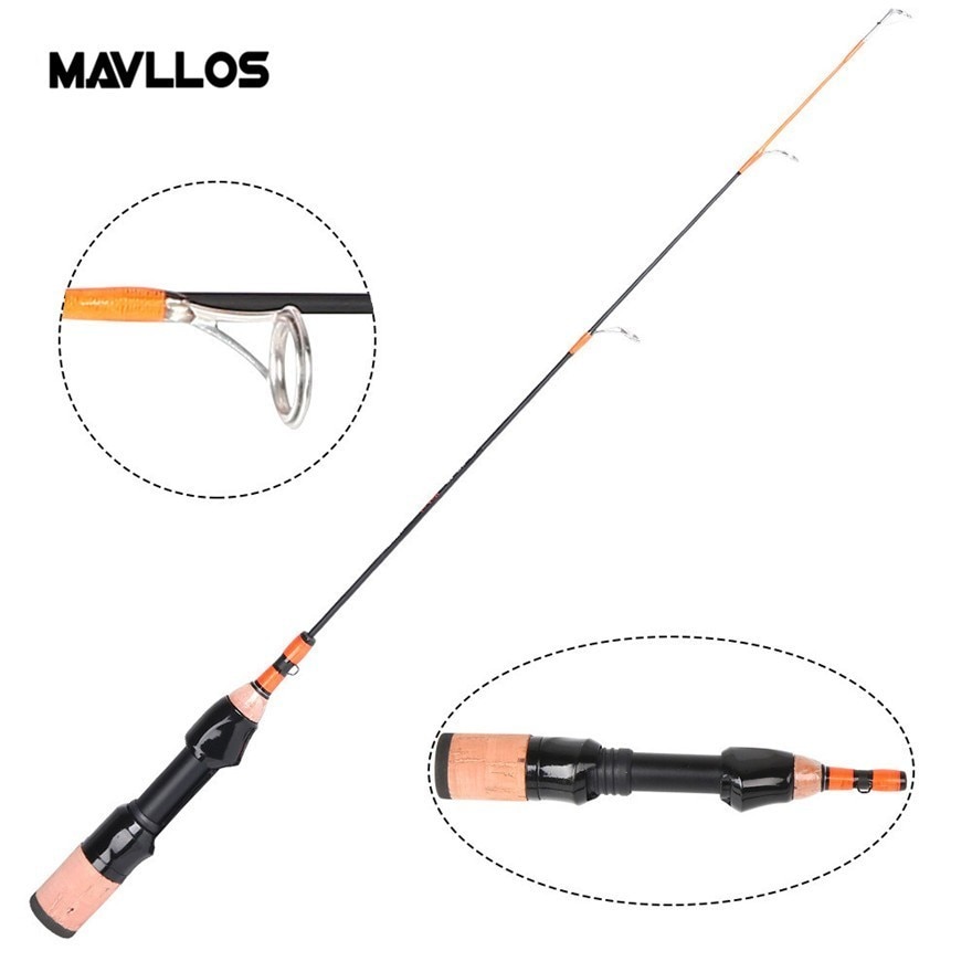 Mavllos Ultralight Ice Fishing Rod Reel Set Combo 8+1 Bearings Fishing Reel 2 Sections 52.5cm Portable Winter Fishing Tackle