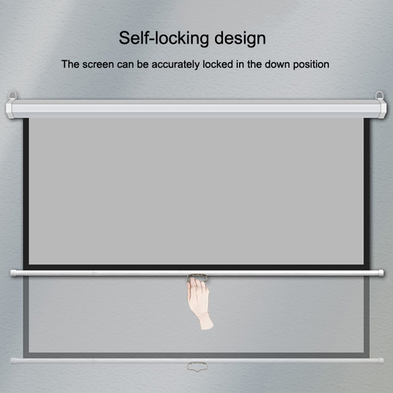 60 72 84 Inch Manual Pull Down Projector Screen 4:3 Matt White Autolocking Selflocking Projection Curtain