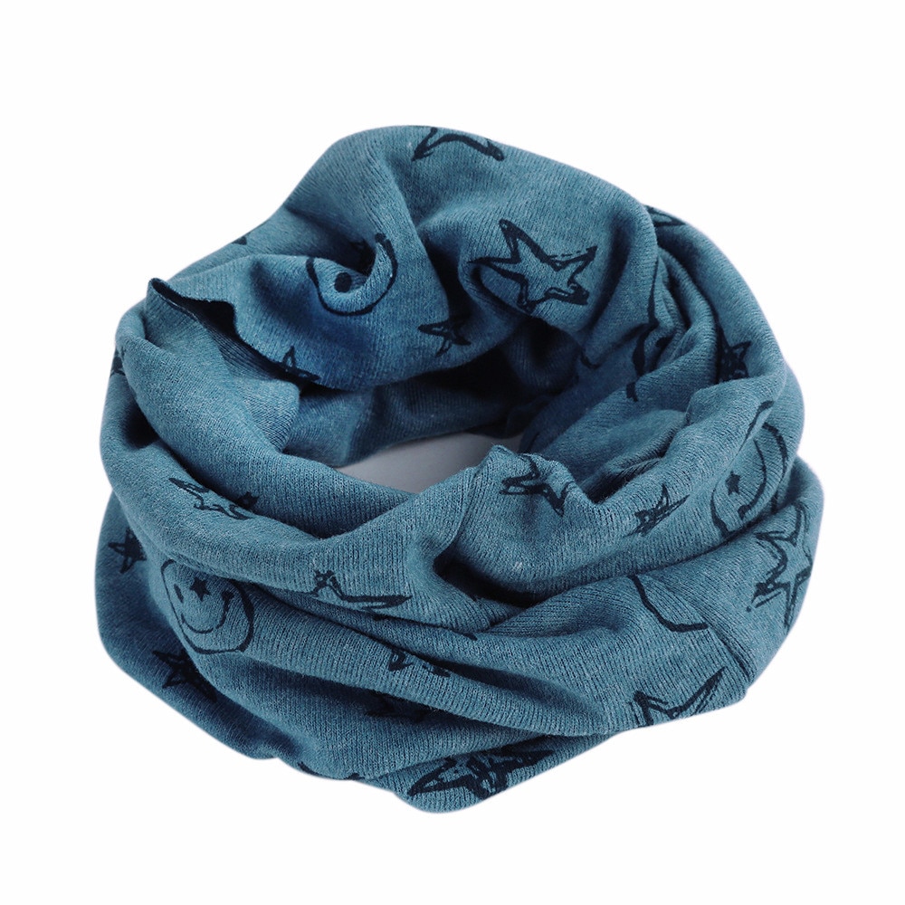 Casual baby barn scarf söta barn håller värmen fast tryckt bomullsscarf pojke flicka halsduk sjal vinter stjärna halsduk: Default Title