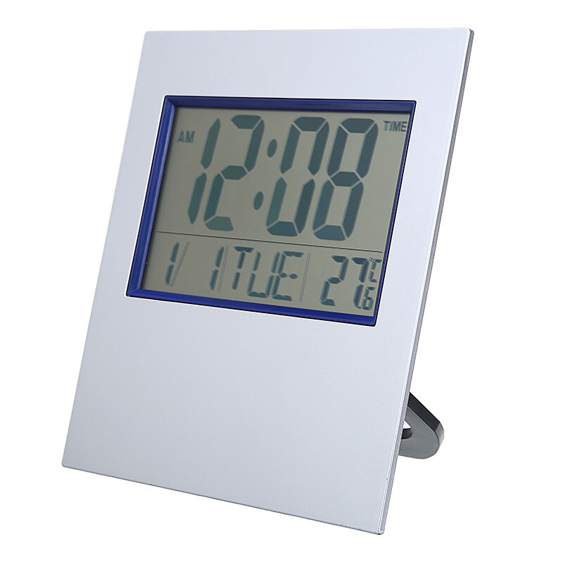 Electronic LCD Digital Clock Alarm Temperature Date Time Display Timer Clock Home Office Desk Wall Hanging Decoration