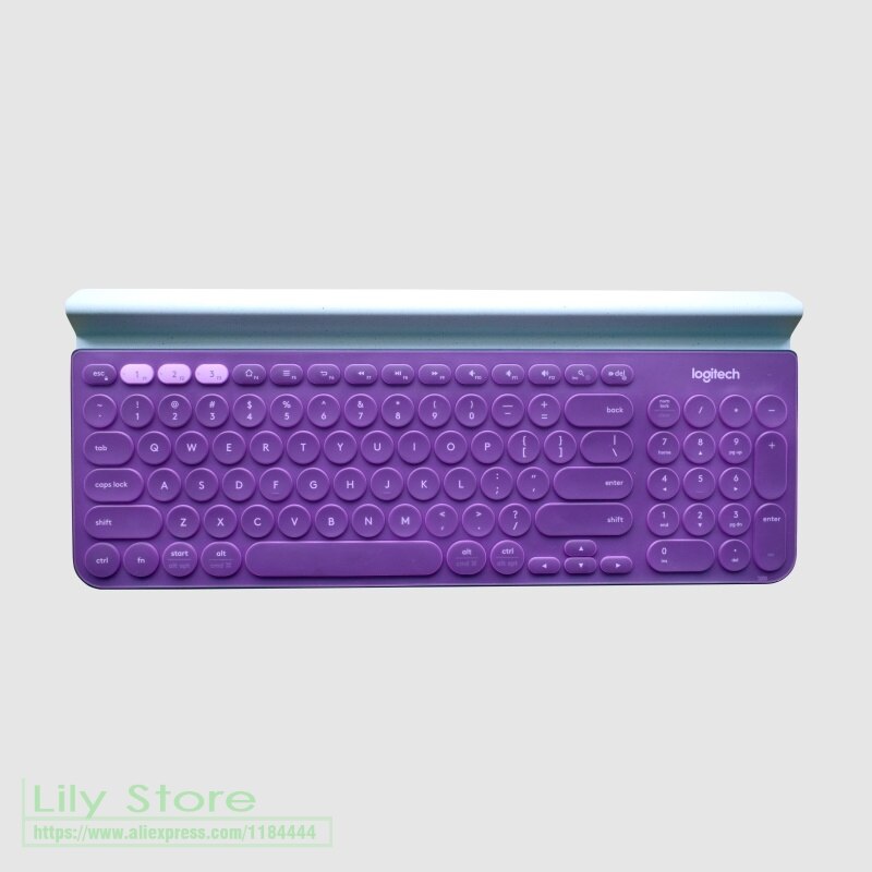 For LOGITECH K780 Multi-Device Wireless Keyboard Silicone Dustproof mechanical Wireless Bluetooth keyboard Cover Protector skin: Purple