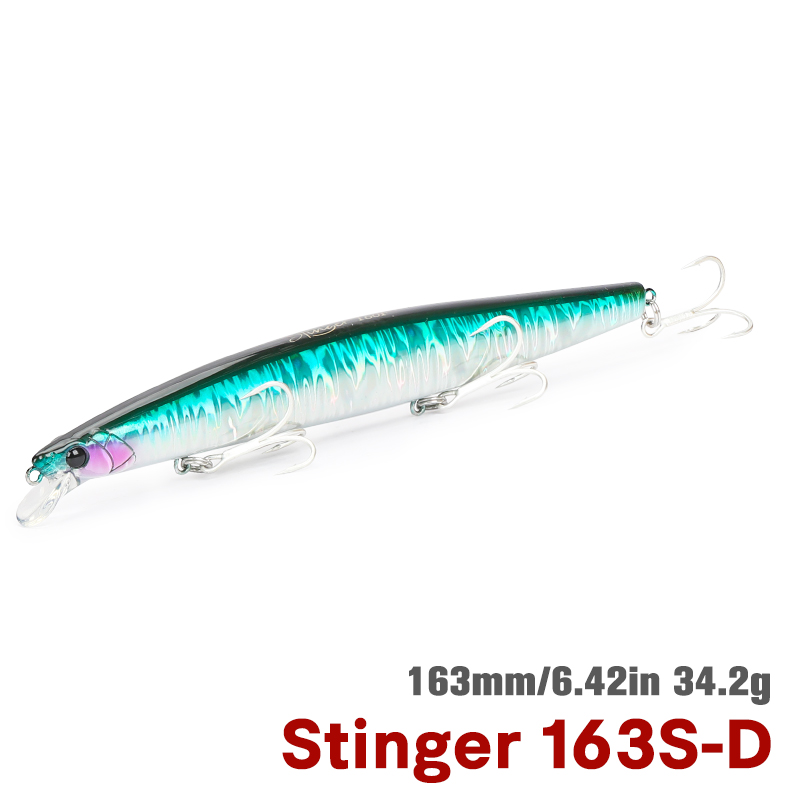 TSURINOYA STINGER 163S Inshore Fishing Sinking Minnow Lure 163mm 34.2g Ocean Beach Fishing Hard Bait For Seabass Flounder Picua: Dark Grey