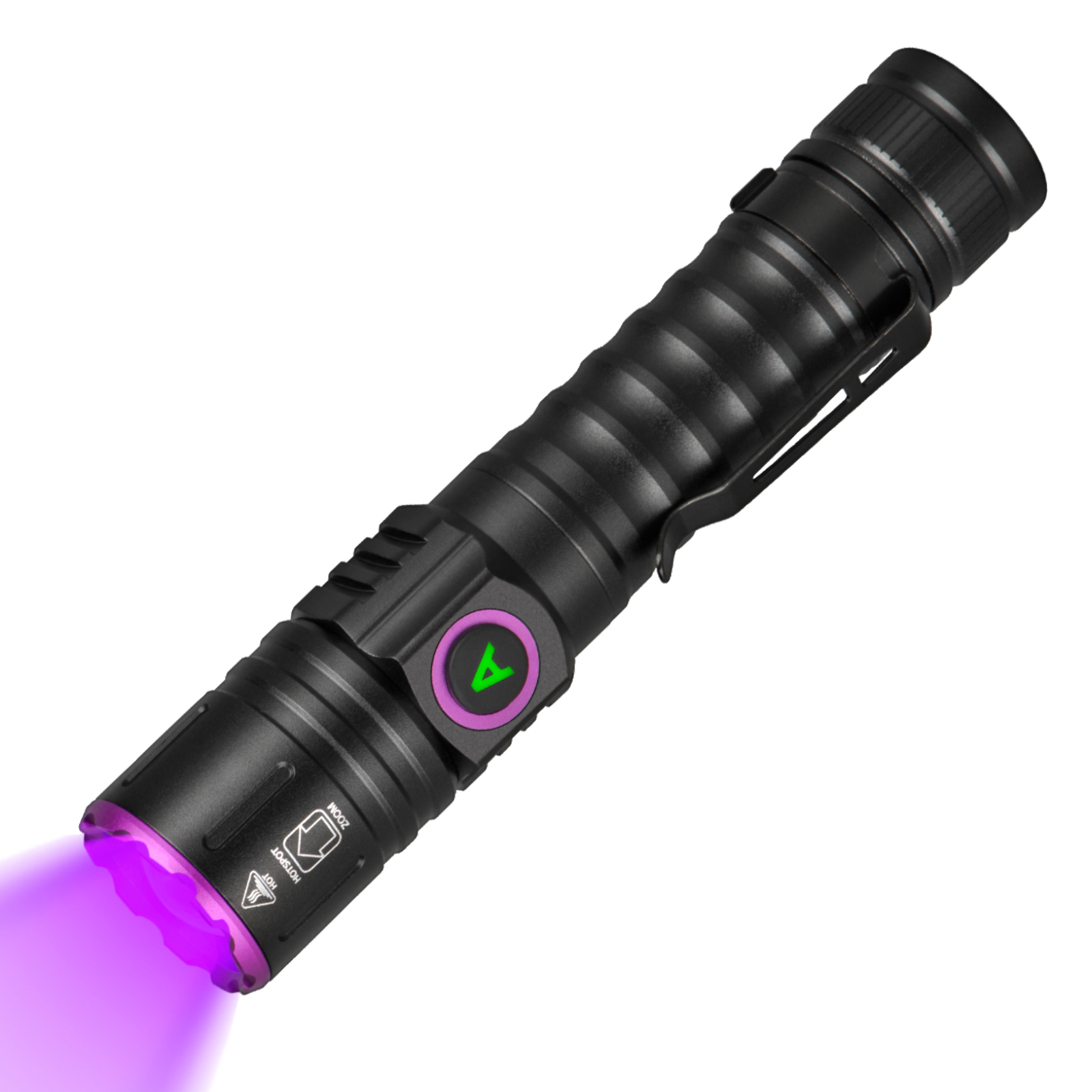 Lampe de poche LED UV Zoom UltraFire SP69 365 395 nm Chargement de type C 18650 Détection de résine de durcissement Détecteur d'urine pour animaux de compagnie