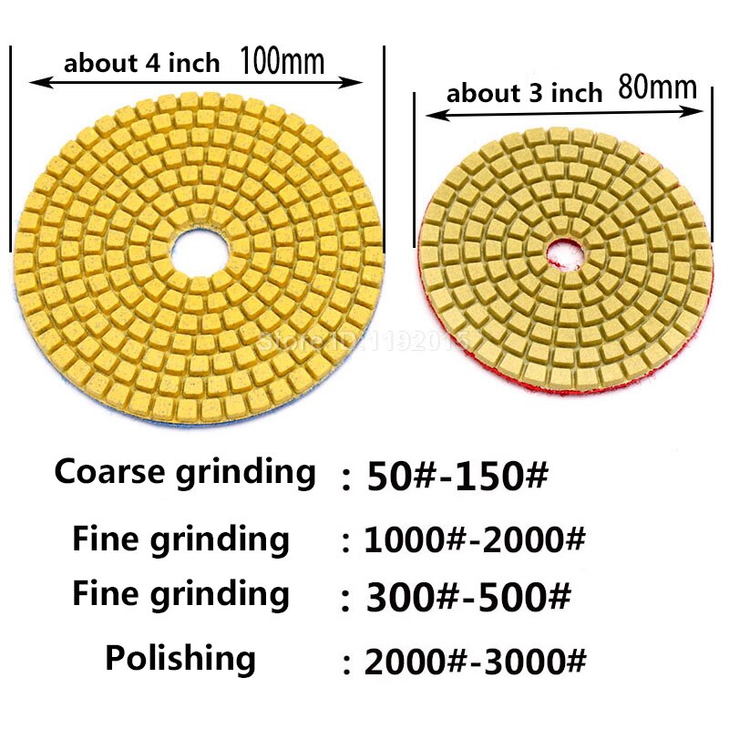 3/4 Inch 80/100mm Diamant Nat Droog Polijsten Pad Hars Disc Voor Graniet Marmer Pads Dia Schuren Disc polijstmachine Beton Stone Tool
