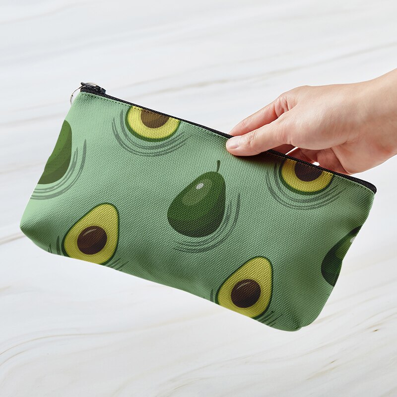 Avocado Print Pencil Case Kawaii Pen Case School Supplies Pencil Bag Large Capacity Pencil Pouch Stationery Kids: Style2
