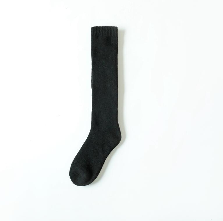 Japonia styl grube skarpety damskie ciepłe zakolanówki zimowe Terruy długie skarpetki Femme noga buty Calcetines Christmas: czarny