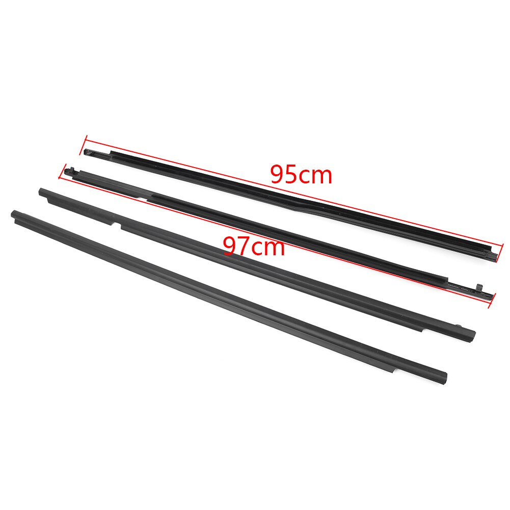 Window Door Belt Molding Weather-strip Strip Wind Rain Deflector Set for Toyota Corolla