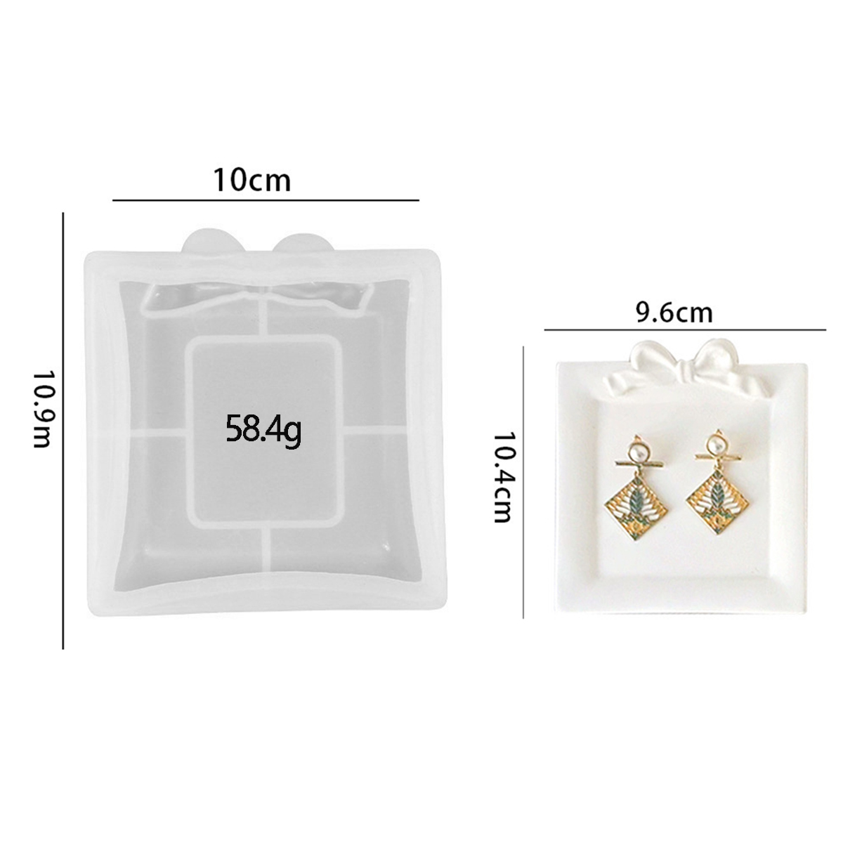 Bandeja de encaje de arco, molde de silicona, bricolaje, molde de fundición de yeso de cemento de hormigón, Cenicero, posavasos, fabricación de yeso de cristal, artesanía de decoración del hogar: Amarillo claro