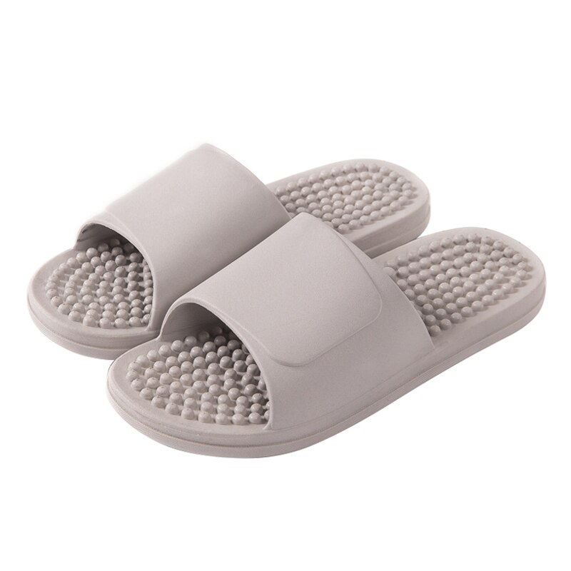 Massage Slippers Indoor Non-Slip Slippers Unisex Solid Zachte Bodem Paar Slippers Thuis Sandalen Mannen Massage Punt: gray / 40-41