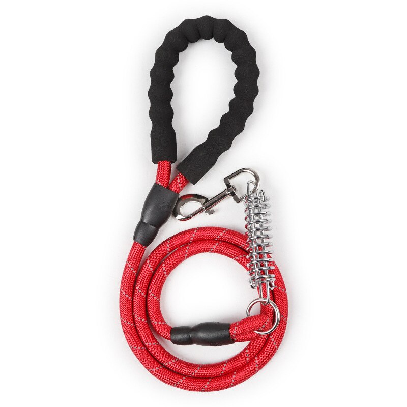 EVA Reflective Rope Spring Pet Leashes Clothes Supporting Extended Dog Leash Cushioning Elastic Dog Rope: With Spring Red