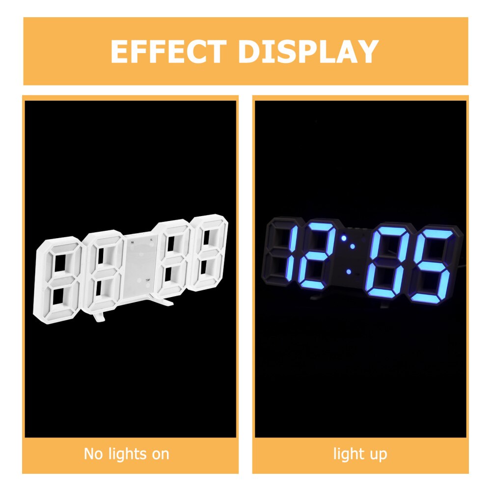 3D Digital Alarm Clock Temperature LED Number Time Clock Home Decoration