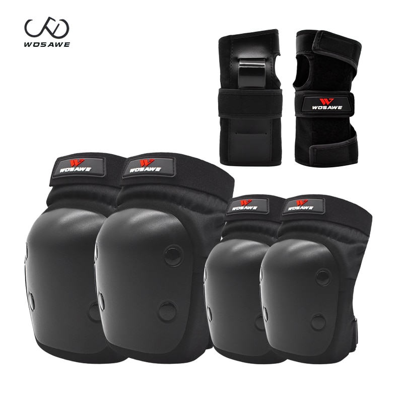 WOSAWE Youth Skateboard rodilleras, protectores de codo para muñeca, Protector de muñeca para bicicleta de Cross 3 en 1, conjunto de equipo de protección para patinaje sobre ruedas