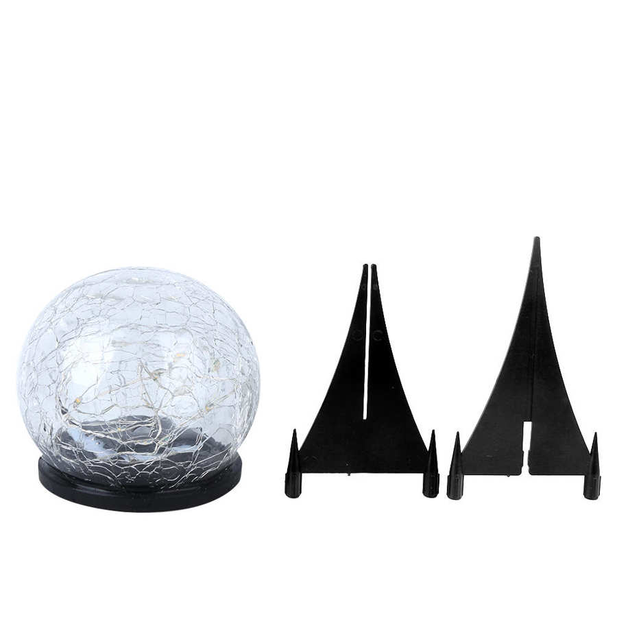Bola de luz de vidrio con efecto craquelado IP65, luz LED subterránea resistente al agua, lámpara de punta de suelo para decoración de paisaje de patios y jardines