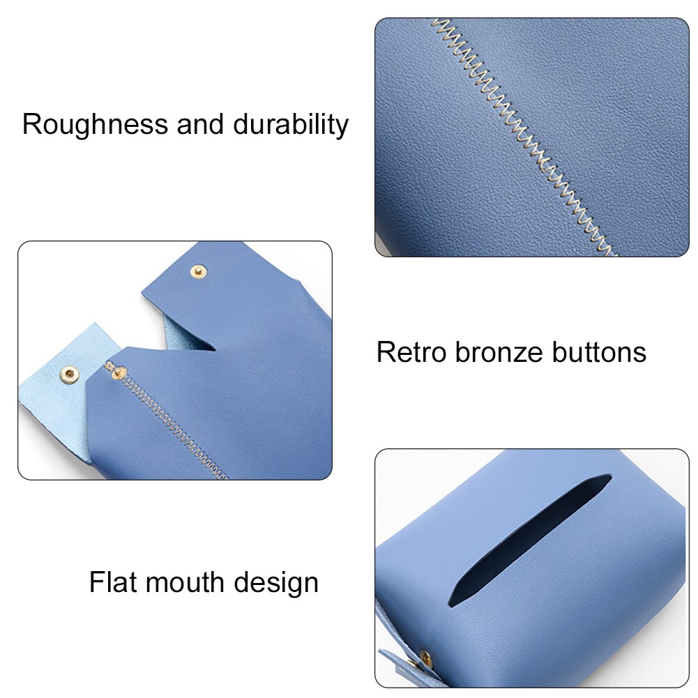Hotel Paper Container Bathroom Pouch Tissue Box Waterproof Living Room Home Car Napkin Holder Desktop Organizer Faux Leather