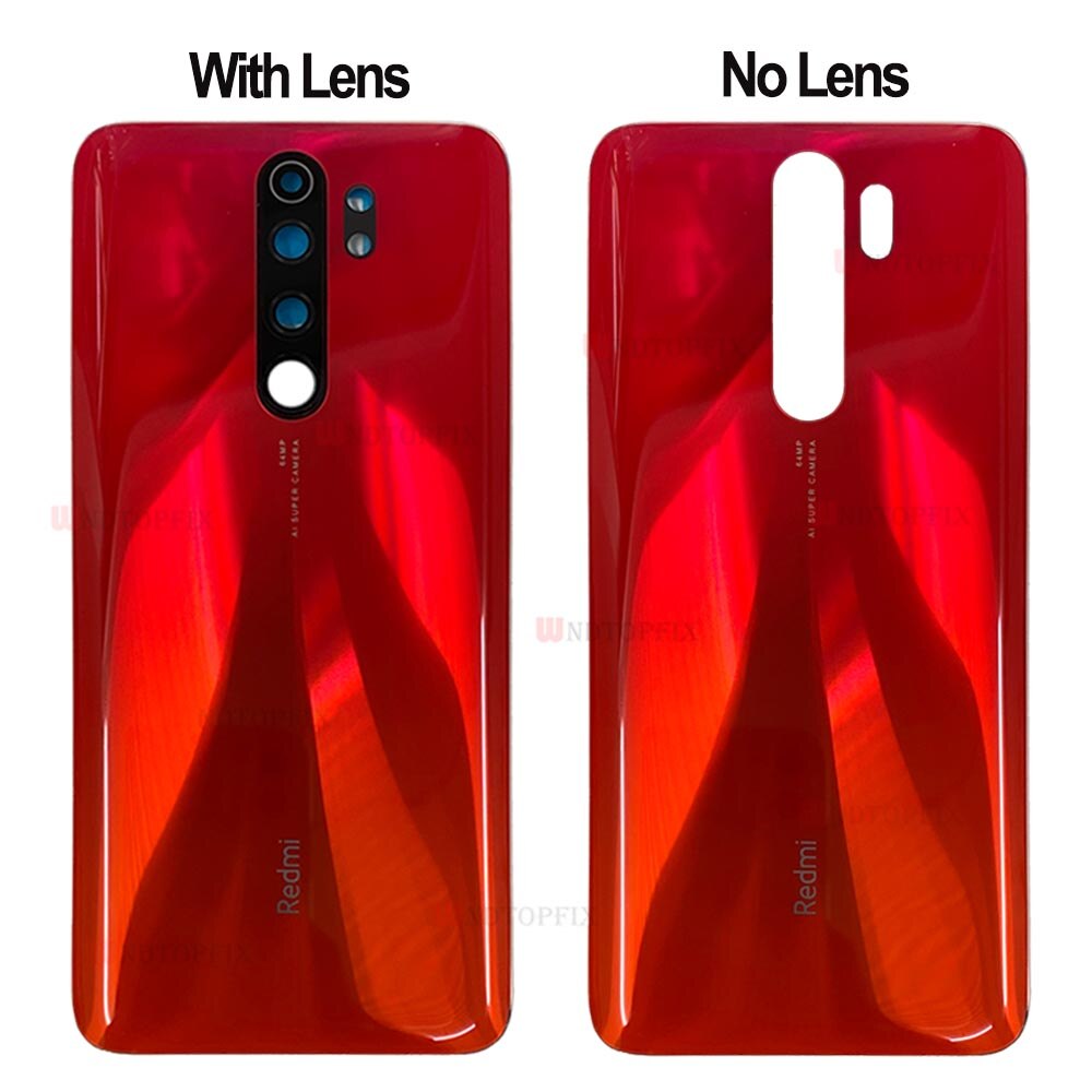 3D Glass For Xiaomi Redmi Note 8 Pro Back Battery Cover Door Rear Glass For Redmi Note 8 Battery Cover Housing Case + Gule