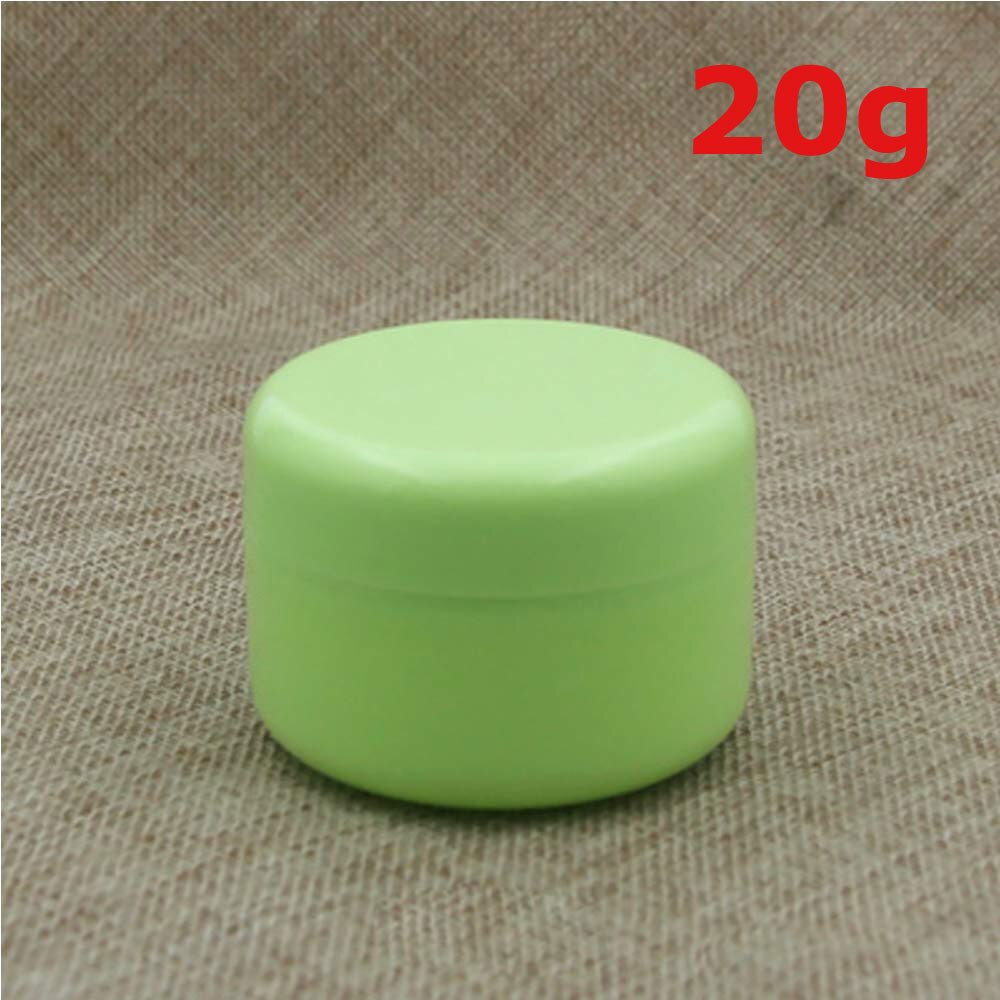 50 stk prøve tomme beholdere krukker gryder flasker med låg dækker etuier til creme lotion kosmetisk makeup olier læbepomade pigmenter: Grøn  x 20g
