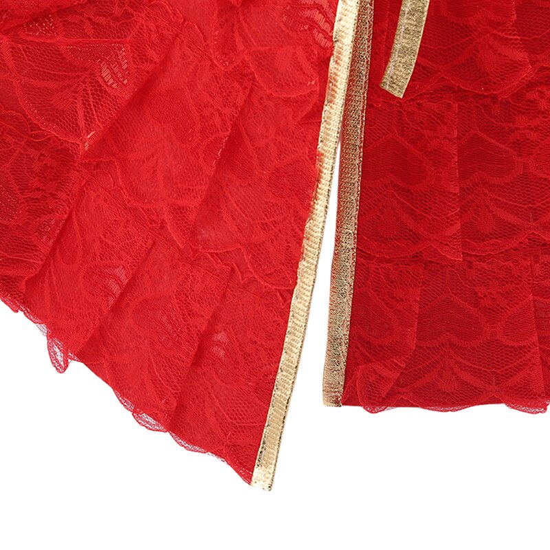 80cm julepynt stof blonder juletræsnederdel plisseret træskørt festlig festindretning