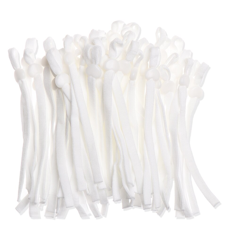Cordones de silicona antideslizantes con hebilla del acollador, accesorios para mascarillas, amor, novedad, 50 Uds.: White