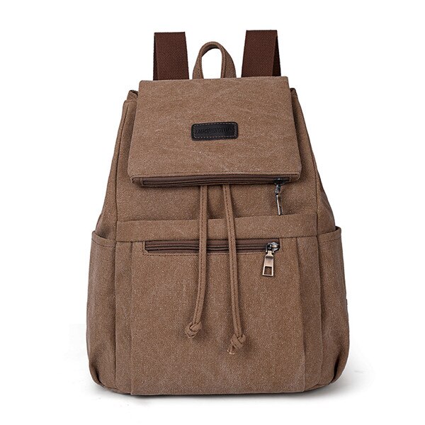 QINRANGUIO femmes sac à dos femme toile sac à dos femmes grande capacité sacs d'école voyage sacs à dos pour femmes Mochilas: Marron