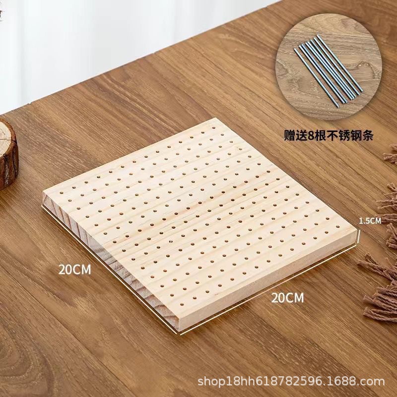 DIY Crochet Blocking Boards Square Wooden Knitting Board with Stainless Steel Rod Weave Accessory Knitting Blocking Mat: Light Grey