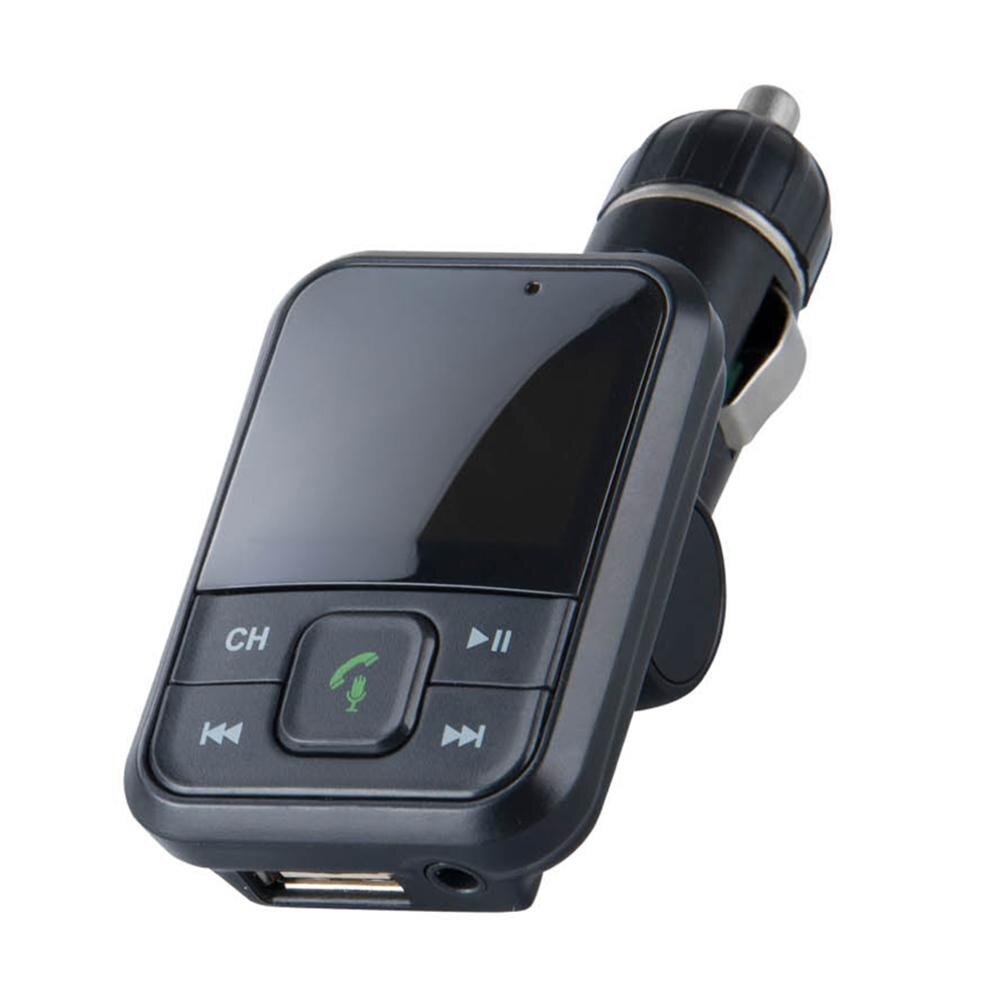 Transmisor FM KT660 2 en 1 con cargador USB, Bluetooth/tarjeta SD/Audio, color negro