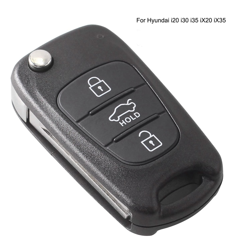 3 Buttons Flip Folding Remote Key Shell Case for Hyundai I20 I30 I35 IX20 IX35