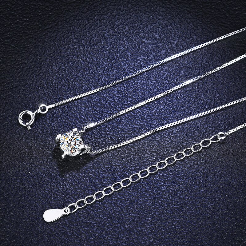 Smyoue 2ct 1ct test bestanden moissanit-diamantanhänger für damen klassisch trendig 925 sterling silber schmuck brillant halo