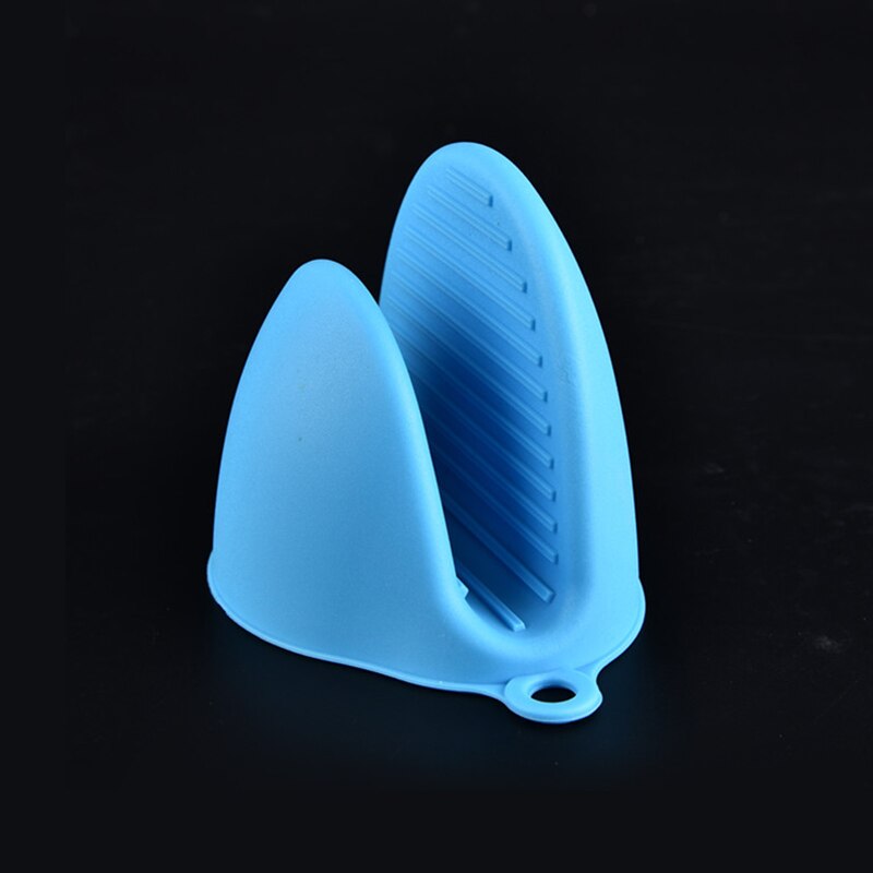 1Pcs Silicone Hittebestendige Handschoen Grip Oven Pot Koken Mitt Protector Houder Grip: blue