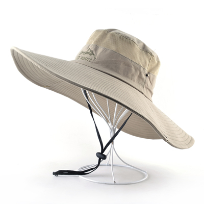 Sommer sol hatte kvinder bredkant fiskehætte udendørs vandring camping gorros mænds strand hat anti-uv hurtigtørrende spand hætter mænd: Khaki